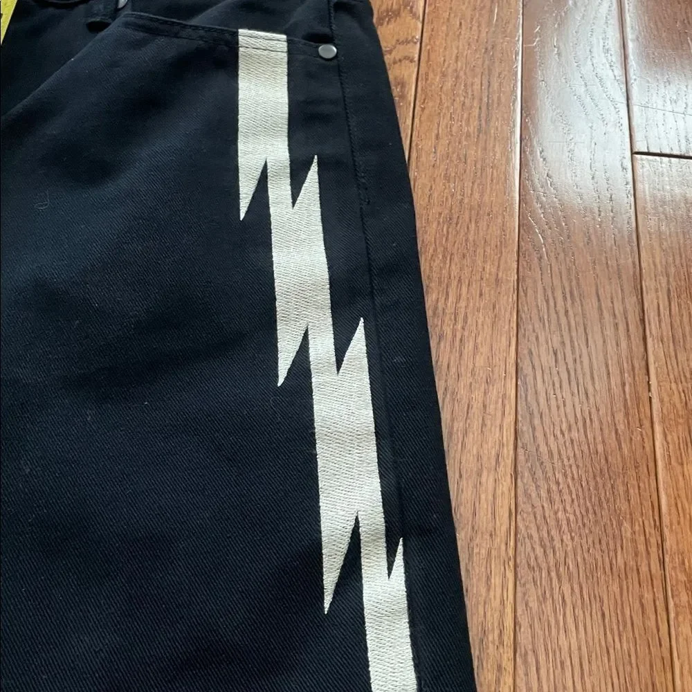 DCPL Lightning Black Straight Leg Jeans Sz 34
